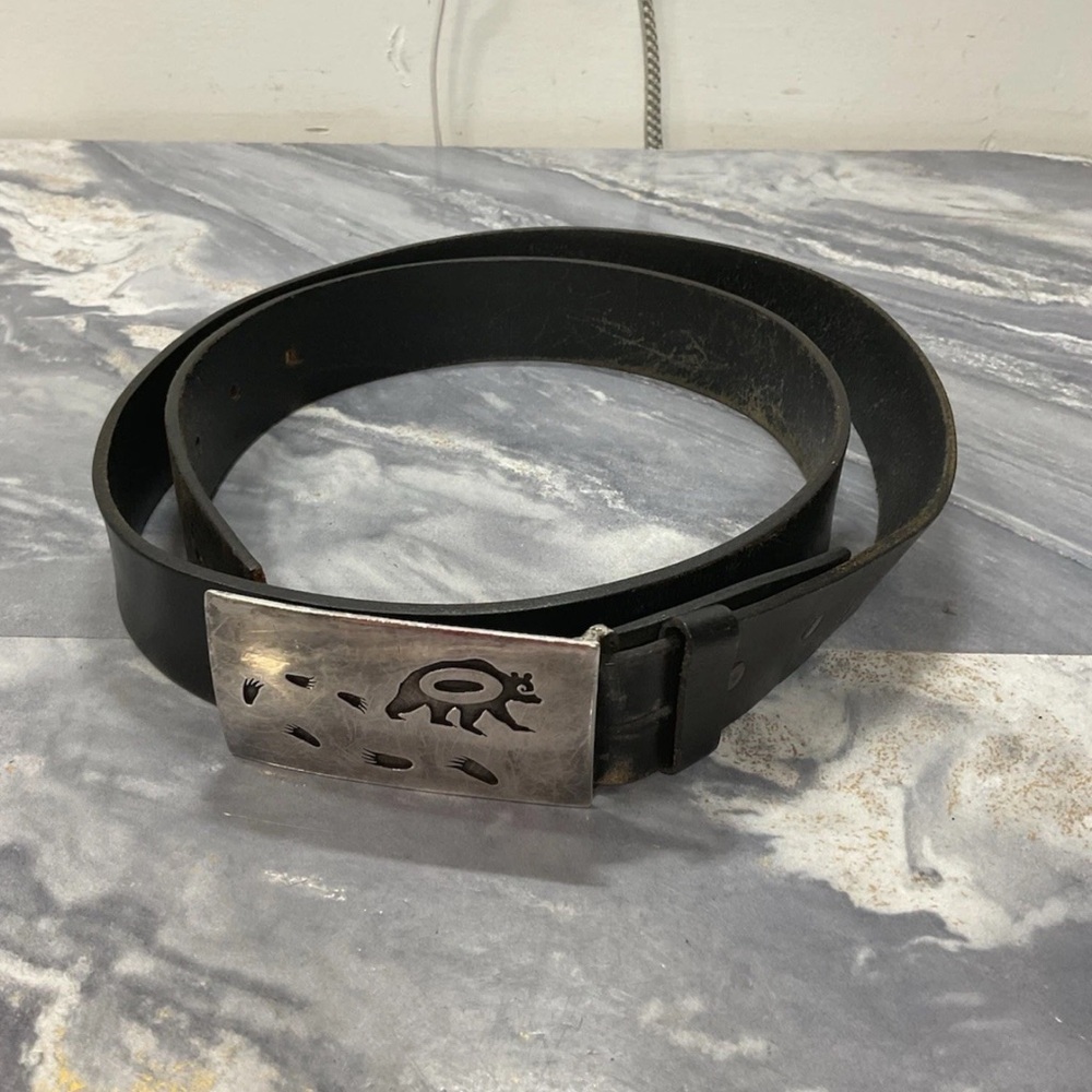 Vintage Hopi Bear claw marks Symbol Sterling Silver Belt Buckle